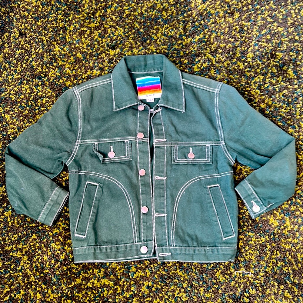 UNIF 3/4 Sleeve Green Denim / Jean Jacket